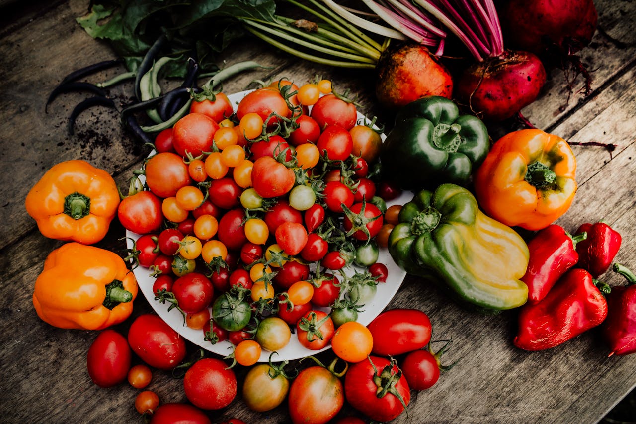 overhead table of food